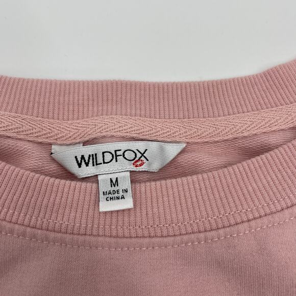 WILDFOX Womens Soft Pink Coffee and Sunshine Pullover Sweatshirt Size M - Picture 3 of 6